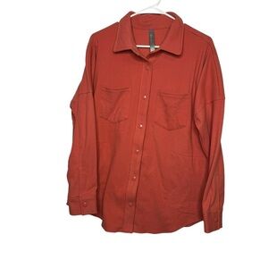 NWT Mondetta Women's Cozy Warm Fleece Shirt Jacket Blue Size Large